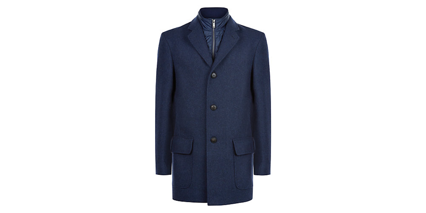 Modrý vlněný kabát